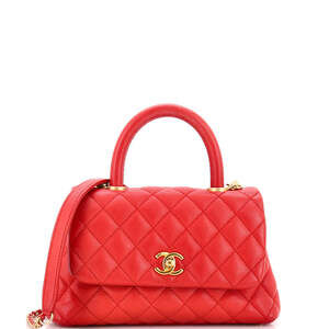 Chanel Mini Coco Top Handle Bag Quilted Caviar